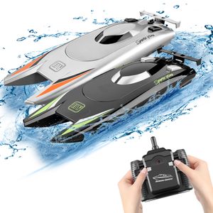 Elektrische/RC -boten 30 km/u RC Boat 2,4 GHz High Speed ​​Racing Speedboot Remote Control Ship Water Game Kids Toys Children Cadeau 230410