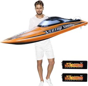 Elektrische RC-boten 31,5 inch grote boot met afstandsbediening voor volwassenen 798 4P Pro borstelloze speedboot 80 km/u Twee 5200 mAh batterijvermogen tegelijkertijd 230607