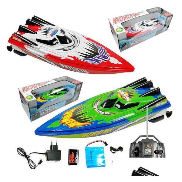 Bateaux électriques / Rc 4 canaux chargeant un bateau télécommandé à grande vitesse Twin Motor Kid Chirdren Jouets électriques Drop Delivery Gifts Dh5Zb