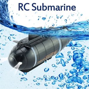 Bateaux électriques/RC Modèle de sous-marin RC à 6 canaux Mini simulation de bateau de vitesse Télécommande sous-marine Avion Jouet Cadeau Étanche R/C Shark 230601