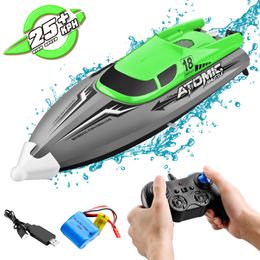 Bateaux électriques/RC Grand bateau à rames de compétition à télécommande radio haute vitesse 2,4 G pour enfants Chargeant l'eau électrique RC Speedboat Boy Toy Gift 230214