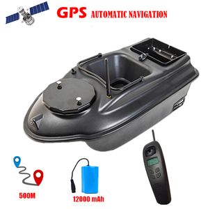 Bateaux RC électriques Croisière à vitesse fixe Pêche au leurre Smart Return RC 500M Appât Télécommande Fish Finder 2 Trémies Positionnement GPS 230323