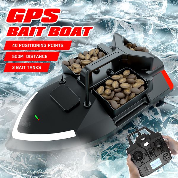 Bateaux électriques RC Flytec V020 GPS 500 mètres RC Bait Nest Boat Smart 40 Points Positionnement Pêche High Speedship Jouets pour Adulte Fish Finder 230719