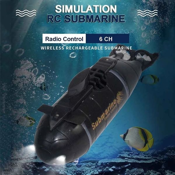 Bateaux électriques/RC Funny Mini RC sous-marin sous l'eau modèle électrique ultrarapide télécommande sans fil bateau de pêche Simulation cadeaux jouets garçons 230724