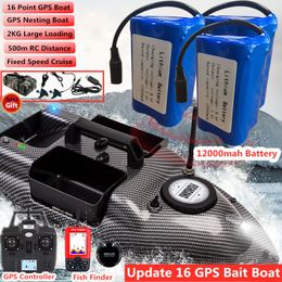 Elektrische RC Boten GPS Dual Positie Vaste Snelheid Cruise RC Visaas Boot 2KG 500M Motor 3 Hopper 16 Punt Nesting Fishfinder VS V18 230607