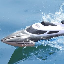 Elektrische/RC -boten HGCYRC 2,4 GHz HJ806 Grote RC -speedboot met LED -licht 35 km/H 200ms Waterdicht model Hoge snelheid Racing Ship Gifts Toys voor jongens 230420