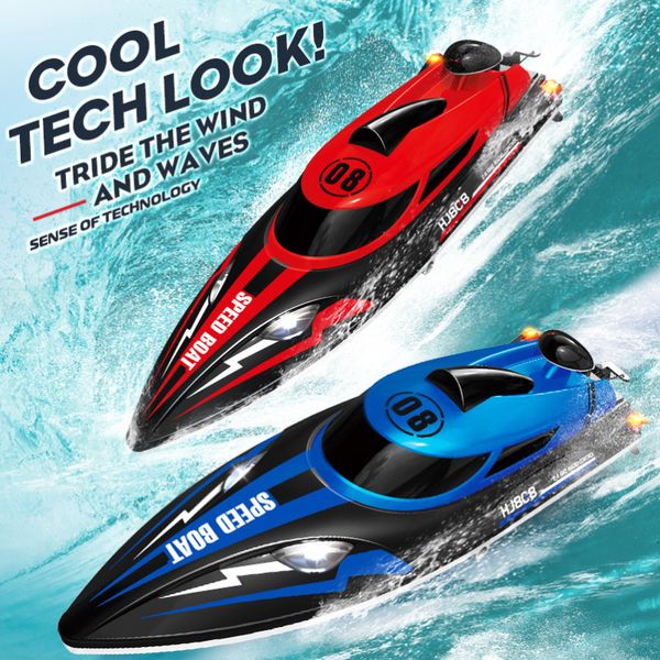 Électrique/RC Bateaux HJ808 RC Batterie Bateau 2.4 Ghz 25 km/h Haute Vitesse Télécommande Bateau De Course Eau Vitesse Bateau Enfants Modèle Jouet 230724