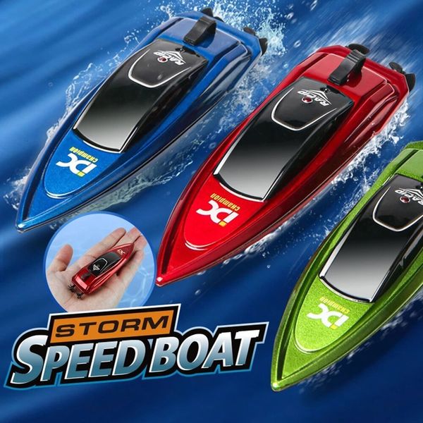 Barcos eléctricos RC Mini RC Barco 5 km h Radio Control remoto Barco de alta velocidad Palm Eléctrico Verano Agua Piscina Control Juguetes Modelos Regalos 230920