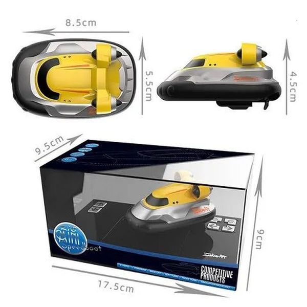 Électrique RC Bateaux Mini RC Bateau Navire Radio Télécommande Aéroglisseur Enfants Piscine D'eau Jouets Anniversaire Surprise Cadeau pour Garçons Filles et Adultes 230607