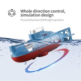 Barcos eléctricos/RC Mini submarino RC 6 canales barco de Control remoto barco impermeable juguete de buceo modelo de simulación regalo para niños 230629