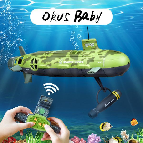 Bateaux électriques/RC Télécommande Omnibearing Version de mise à niveau Seawolf RC Big submarine 6-Channel 35cm RC Nuclear power Sous-marin jouet pour enfants 230714