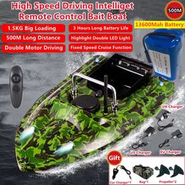 Elektrische RC Boten Smart Vaste Snelheid Cruise Radio Afstandsbediening Visaas Boot 1 5KG 500M Dual nachtlampje Lokken RC 230731