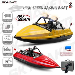 Elektrische/RC -boten WlToys Boat WL917 Mini RC Jet Boat met afstandsbediening Water Jet Thruster 2.4G Elektrisch High Speed Racing Boat Toy for Children T240422