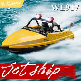 Elektrische/RC -boten WLTOYS WL917 RC BOOT 2.4G RC RC HIGH SPEED RACE BOOT Waterdichte Model elektrische radio afstandsbediening Jet Boat Gifts speelgoed voor jongens 230420