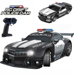 Voiture électrique / RC 1/12 RC Police Car 2,4 GHz Ultra Fast Remote Control Car jouet avec lumières Chasing Drift Car jouet de voiture adaptée aux enfants et aux enfants T240506