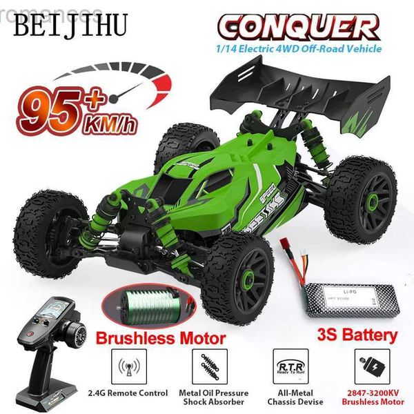 Electric/RC Car 1 14 95 km/h sin escobillas RC CAR 3S Professional 4WD Electric de alta velocidad de alta velocidad Toy de control remoto de control remoto para niños vs Wltoys 144010 240411