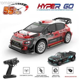 Automóvil eléctrico/RC 1/14 MJX Hyper Go RC Drift Car 14301 14303 2.4g Rally de deriva de alta velocidad CAR sin escobillas 4WD Off-road RC Cars para adultos 240411