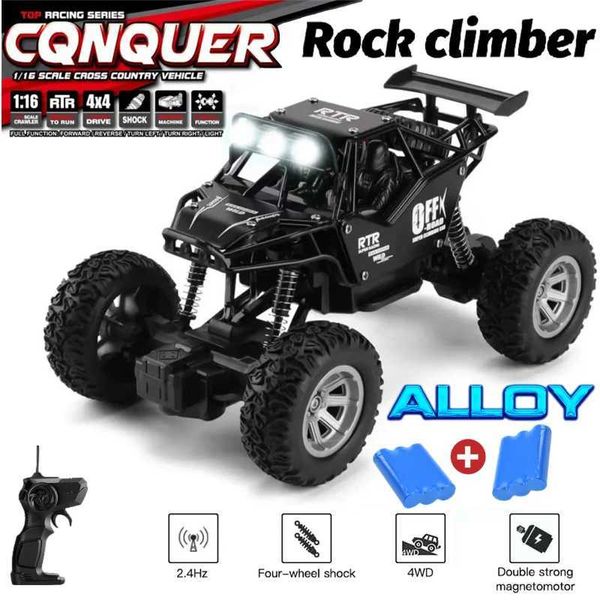 Electric/RC Car 1 16 Aloy 4WD RC CAR REMOLO COMS Buggy Off Road 4x4 Camiones de control de radio Camiones para niños Toys para niños T240422