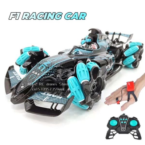 Coche eléctrico/RC 1/16 Detección de gestos RC Drift Race y Stunt Car Toy para niños y niñas Controlado a mano Luz remota Música Steam Spray Toys Regalo 231108