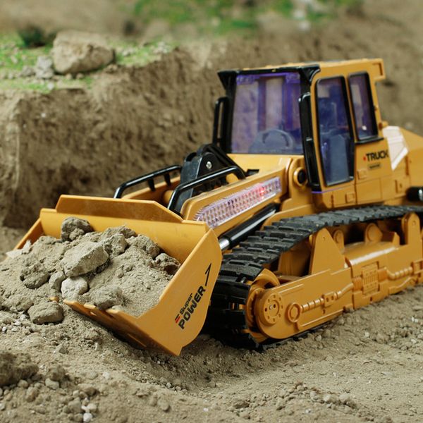 Coche eléctrico RC 1 16 RC Camión Bulldozer Dumper oruga Tractor Modelo Ingeniería Iluminación Excavadora Radiocontrolado Juguetes para niño Regalo 221122