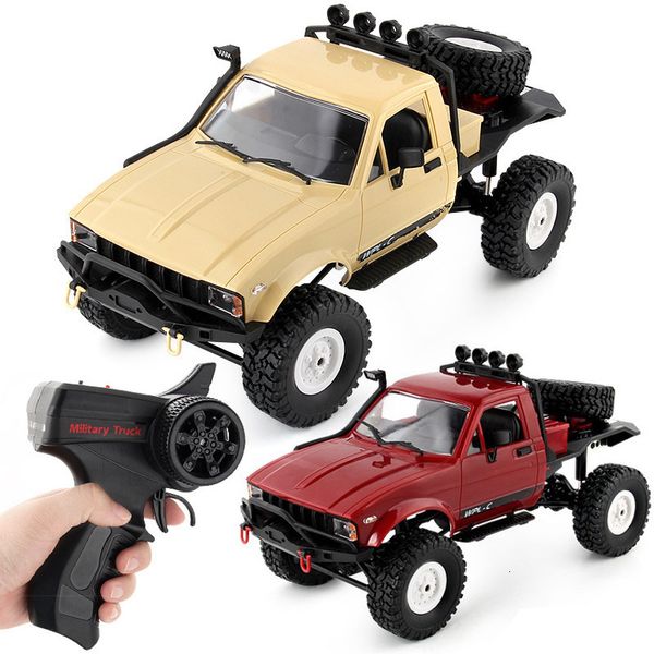 Coche eléctrico RC 1/16 WPL C14 Escala 2 4G 4CH Mini Off Road RC Semi camión RTR Niños Subir Camión Juguete para niños 221122