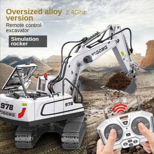 Electric RC Car 1 20 RC 2 4G Remote Control Excavator Construction Truck Dumper Bulldozer Crawler Engineering Voertuig speelgoed voor jongens Kid cadeau 221122