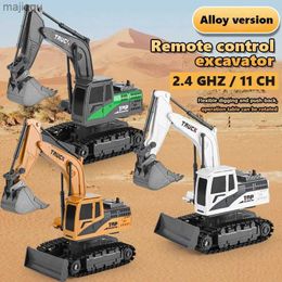 Electric/RC CAR 1 20 RC Excavator Remote Control Vehicle Engineering Track Multifunctionele speelgoedjongen 11ch RC Dump Truck Childrens Leather Giftl2404