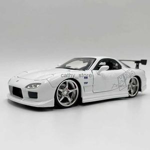 Carro elétrico/rc 1 24 modelo de carro fundido brinquedo 1993 mazda RX-7 veículo réplica edição de coletor l231223