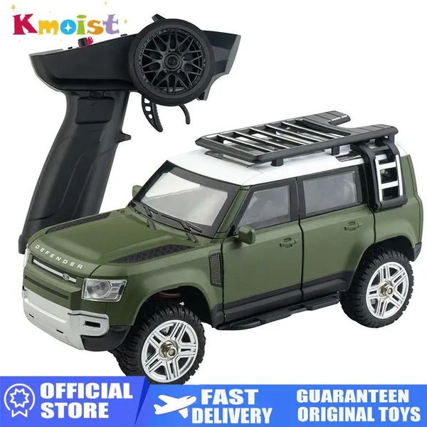 Voiture électrique/RC 1/24 RC voiture rampante tout Terrain Miniature en alliage métal corps dur défenseur Led lumières 2.4G radiocommande 4WD jouet sur chenilles pour garçons 231130