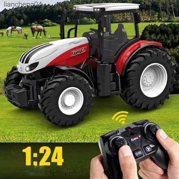 Voiture électrique/RC 1/24 télécommande tracteur remorque 2.4G RC tracteur simulé ingénierie Construction camion modèle jouets Machine agricole