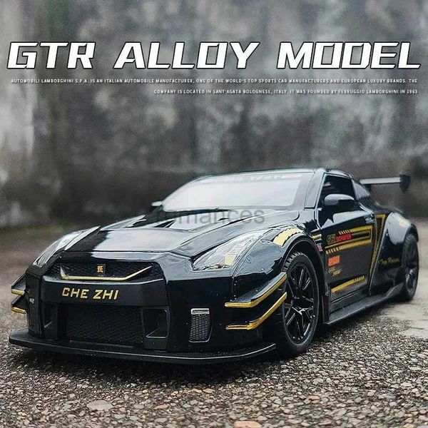 Voiture électrique / rc 1 24 voitures de sport Diecasts Toy Véhicules Metal Toy Car Model Simulation Pull Back Collection pour Nissan GTR R35 Kids Toys Boys 240424