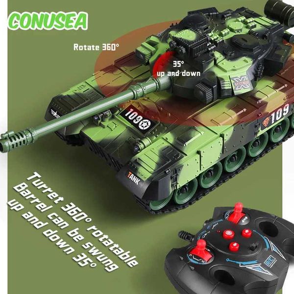 Automóvil eléctrico/RC 1/30 RC Tank Battle Battle Control remoto Tanques de guerra Modelo de rastreadores Máquina de control Máquina de control Juguetes para niños Juguetes para niños Regalo T240506