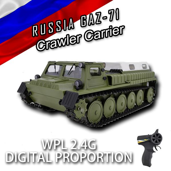 Voiture RC électrique 116 WPL E 1 Simulation de troupes à chenilles voiture télécommandée militaire GAZ 71 véhicule pour cadeau d'anniversaire jouet 230529