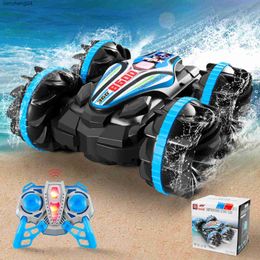 Voiture électrique/RC 2.4G véhicule télécommandé de cascade amphibie Double face roulant conduite nouvelle technologie véhicule RC jouets électriques pour enfants