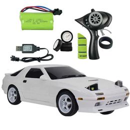 Electric/RC CAR 2.4G LD1802 RX7 RTR 1/18 ESP Gyroscope RC CAR DRIFT CAR LED LIMMER Volledig schaal Controlemodel Kinderspeelgoed Geschenken