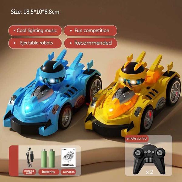 Voiture électrique / RC 2,4g RC Tumper Car Toys Charges Remote Control Battle Racing Car Music Light Sensory Toy Crash Ejection Robot Gift For Kids 240424