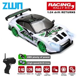 Electric RC CAR 2.4G RC -auto met LED Light 4WD Remote Control Drift Professional Racing Toys GTR Model AE86 voor kinderen Kerstcadeaus 231021