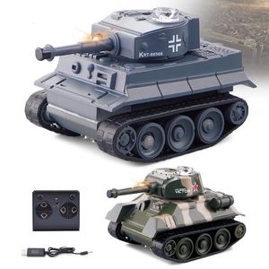 Electric RC Car 2 4G RC Crawler Type Tank Track Simulación de alta velocidad Mini Control remoto Radio Vehículo militar Torreta blindada Carro de juguete 221122