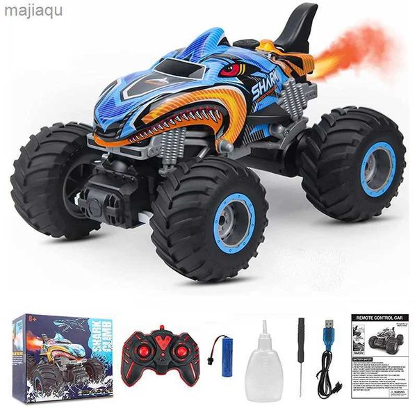 Electric/RC Car 2.4Ghz Control remoto Monster Shark RC RC Camión Electric Tutt Car Light Spray Toy Childrens GiftL2404