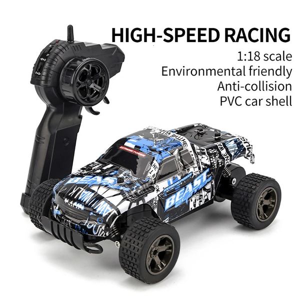 Coche eléctrico RC 20KM H Motor de potencia 2 4G RC Drift Truck Amortiguador independiente Anti Crash Vehical Adultos Niño Juguete Regalo Control remoto 231013