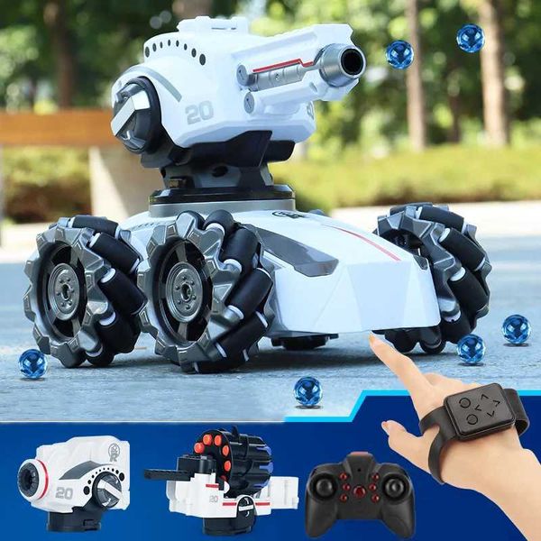 Electric/RC Car Tank de 3 cabezas 4WD CAR REMOLO CAR RC Bomba de agua Gesto de juguete Gestura Bullet Blow Bubble Toys Regalo de Navidad T240422