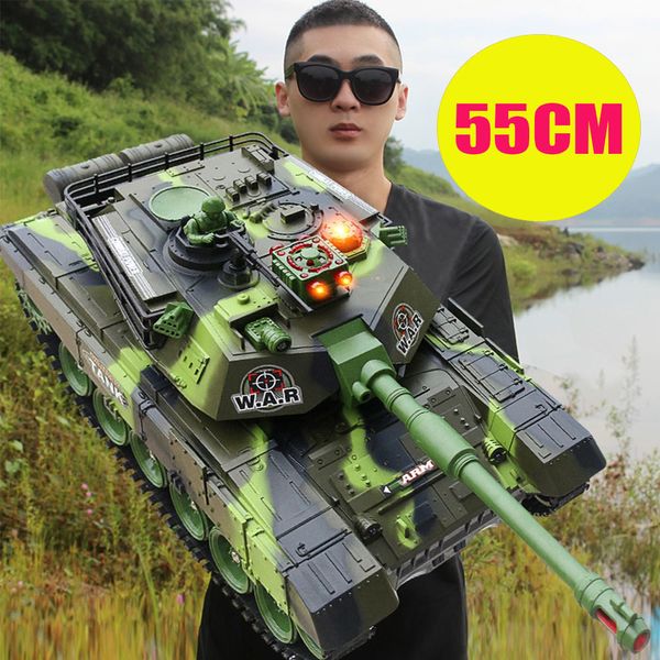 Electric / RC Car 55 / 44CM Big RC Tank Battle World War machine para tanques controlados por radio en radio control Military Car Army Truck Boy Toys Kid 230525