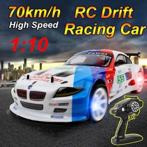 Voiture électrique / RC 70 km / h voiture RC à grande vitesse 2.4G 1 10 véhicule télécommandable 4WD Drift hors route Race Sports Carys for Boys Children Gifts T240422