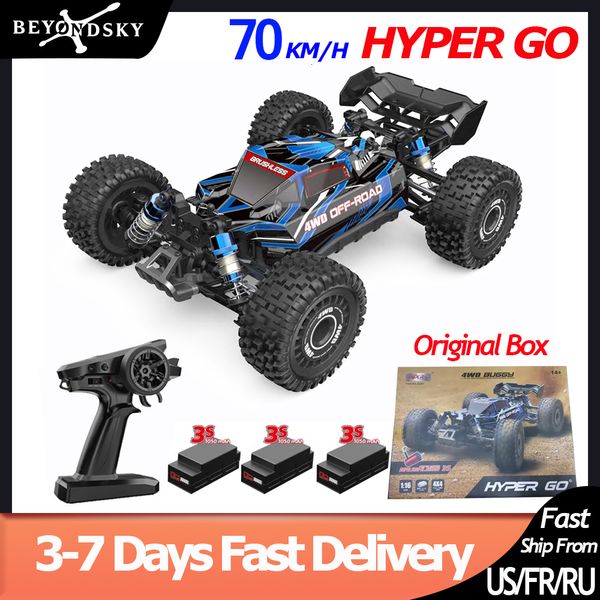 Voiture électrique/RC 70 KM/H MJX 16207 16208 1/16 voiture RC Hyper Go sans balais 4WD voiture de course électrique tout-terrain télécommande camion RC jouet 230901