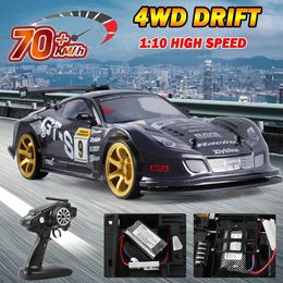 Electric/RC CAR 70 km/H RC Car Toy 1 10 High Speed Drift Racing Car Remote Control Vehicle 4WD GTR Sports Car Toys For Children Boy Birthday Gift T240422