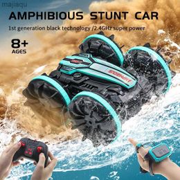 Elektrische/RC Auto Amfibische RC-auto Remote Control Stunt CAR Dubbelzijdige Flip Cover Drift Drift RC Car Outdoor Toys Childrens GiftSl2404