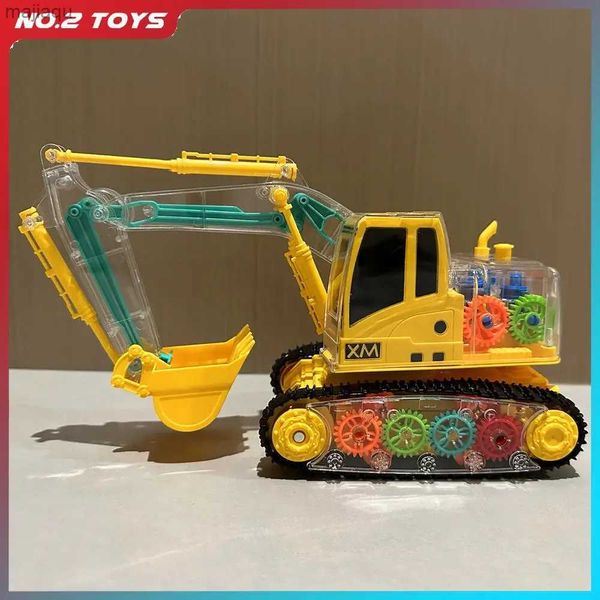 Bâtiment de voiture électrique / RC RC Excavator jouet garçon transparent transparent camion électrique télécommande en génie