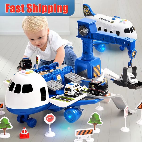 Voiture électrique RC déformation musique Simulation bricolage piste inertie enfants jouet avion grande taille avion de passager enfants avion de ligne 231215