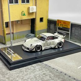 Voiture électrique/RC moulée sous pression, échelle 1/64, Porsche 911 Rwb 993, corps large à queue basse, version modifiée, simulation de modèle de voiture en alliage, collection ornementsL231223