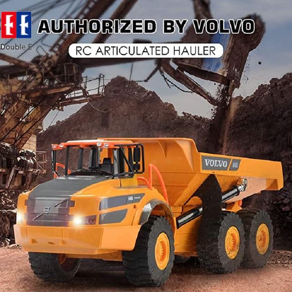 Électrique RC Voiture Double E 1 24 RC Camion Dumper A40G Tracteur sur chenilles 2.4Ghz Radio Contrôlé Modèle Ingénierie Pelle Jouets Pour Garçons 230607